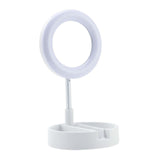 Maxbell light with Phone Holder Makeup Mirror USB for Live Stream Table White