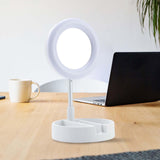 Maxbell light with Phone Holder Makeup Mirror USB for Live Stream Table White