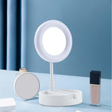 Maxbell light with Phone Holder Makeup Mirror USB for Live Stream Table White