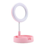 Maxbell light with Phone Holder Makeup Mirror USB for Live Stream Table Pink