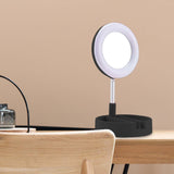Maxbell light with Phone Holder Makeup Mirror USB for Live Stream Table Black