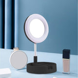 Maxbell light with Phone Holder Makeup Mirror USB for Live Stream Table Black