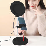 Maxbell light with Phone Holder Makeup Mirror USB for Live Stream Table Black