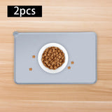 Maxbell Dog Food Mat Bowl Mats Pet Feeding Mat for Pet Supplies Dogs Puppy Thin Style Gray