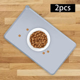 Maxbell Dog Food Mat Bowl Mats Pet Feeding Mat for Pet Supplies Dogs Puppy Thin Style Gray