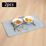 Maxbell Dog Food Mat Bowl Mats Pet Feeding Mat for Pet Supplies Dogs Puppy Thin Style Gray