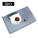 Maxbell Dog Food Mat Bowl Mats Pet Feeding Mat for Pet Supplies Dogs Puppy Thicken Gray