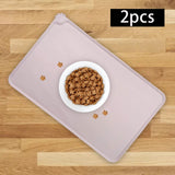 Maxbell Dog Food Mat Bowl Mats Pet Feeding Mat for Pet Supplies Dogs Puppy Thicken Pink