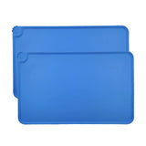 Maxbell Dog Food Mat Bowl Mats Pet Feeding Mat for Pet Supplies Dogs Puppy Thicken Blue