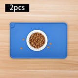 Maxbell Dog Food Mat Bowl Mats Pet Feeding Mat for Pet Supplies Dogs Puppy Thicken Blue