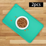 Maxbell Dog Food Mat Bowl Mats Pet Feeding Mat for Pet Supplies Dogs Puppy Thicken Green