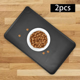 Maxbell Dog Food Mat Bowl Mats Pet Feeding Mat for Pet Supplies Dogs Puppy Thin Black