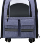 Maxbell Cat Trolley Case Backpack Kennel Pet Rolling Carrier for Puppy Transport violet