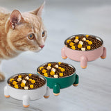 Maxbell Cat Bowl Drinking Eating Feeding Bowl Pet food Feeder for Small Dogs Green
