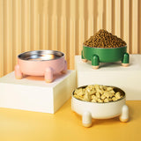 Maxbell Cat Bowl Drinking Eating Feeding Bowl Pet food Feeder for Small Dogs Pink