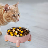 Maxbell Cat Bowl Drinking Eating Feeding Bowl Pet food Feeder for Small Dogs Pink