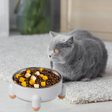 Maxbell Cat Bowl Drinking Eating Feeding Bowl Pet food Feeder for Small Dogs White