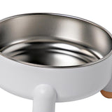 Maxbell Cat Bowl Drinking Eating Feeding Bowl Pet food Feeder for Small Dogs White