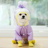 Maxbell Dog Raincoat Waterproof Rain Jacket Puppy Rain Poncho Button Closure Outdoor L