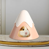 Maxbell Pet Hideout Hut Cave Bed Hamsters House for Rabbit Hamsters Hedgehog pink