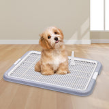 Maxbell Dog Toilet with Removable Post Puppy Training Tray for Pets Accessories Gray