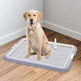 Maxbell Dog Toilet with Removable Post Puppy Training Tray for Pets Accessories Gray