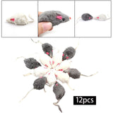 Maxbell 12 Pieces Interactive Cat Plush Toy Teaser Simulation Mouse Shaped Pet Toys