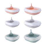 Maxbell Pet Cat Litter Box High Sided Rim Sand Box Durable Portable Toilet for Puppy Pink Medium