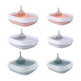 Maxbell Pet Cat Litter Box High Sided Rim Sand Box Durable Portable Toilet for Puppy Pink Medium