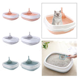 Maxbell Pet Cat Litter Box High Sided Rim Sand Box Durable Portable Toilet for Puppy Pink Medium