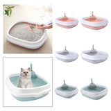 Maxbell Pet Cat Litter Box High Sided Rim Sand Box Durable Portable Toilet for Puppy Pink Medium