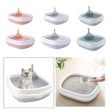 Maxbell Pet Cat Litter Box High Sided Rim Sand Box Durable Portable Toilet for Puppy Pink Medium