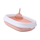 Maxbell Pet Cat Litter Box High Sided Rim Sand Box Durable Portable Toilet for Puppy Pink Medium