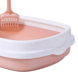 Maxbell Pet Cat Litter Box High Sided Rim Sand Box Durable Portable Toilet for Puppy Pink Medium
