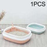 Maxbell Pet Cat Litter Box High Sided Rim Sand Box Durable Portable Toilet for Puppy Pink Large