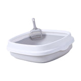 Maxbell Pet Cat Litter Box High Sided Rim Sand Box Durable Portable Toilet for Puppy Gray Medium