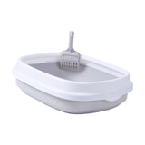 Maxbell Pet Cat Litter Box High Sided Rim Sand Box Durable Portable Toilet for Puppy Gray Medium