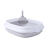 Maxbell Pet Cat Litter Box High Sided Rim Sand Box Durable Portable Toilet for Puppy Gray Large