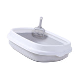 Maxbell Pet Cat Litter Box High Sided Rim Sand Box Durable Portable Toilet for Puppy Gray Large