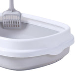 Maxbell Pet Cat Litter Box High Sided Rim Sand Box Durable Portable Toilet for Puppy Gray Large