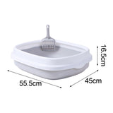 Maxbell Pet Cat Litter Box High Sided Rim Sand Box Durable Portable Toilet for Puppy Gray Large