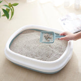 Maxbell Pet Cat Litter Box High Sided Rim Sand Box Durable Portable Toilet for Puppy Blue Medium