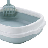 Maxbell Pet Cat Litter Box High Sided Rim Sand Box Durable Portable Toilet for Puppy Blue Medium