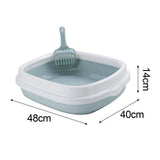 Maxbell Pet Cat Litter Box High Sided Rim Sand Box Durable Portable Toilet for Puppy Blue Medium