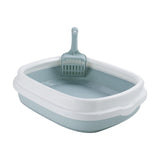 Maxbell Pet Cat Litter Box High Sided Rim Sand Box Durable Portable Toilet for Puppy Blue Large