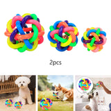 Maxbell 2Pcs Nobbly Wobbly Rubber Balls Chewing Exercise Kitten Interactive Dog Toys 5.5cm