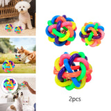 Maxbell 2Pcs Nobbly Wobbly Rubber Balls Chewing Exercise Kitten Interactive Dog Toys 5.5cm