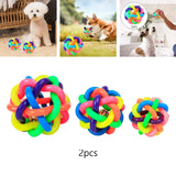 Maxbell 2Pcs Nobbly Wobbly Rubber Balls Chewing Exercise Kitten Interactive Dog Toys 5.5cm