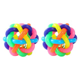 Maxbell 2Pcs Nobbly Wobbly Rubber Balls Chewing Exercise Kitten Interactive Dog Toys 5.5cm