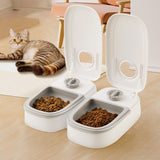 Maxbell Automatic Cat Feeders Dog Cat Food Dispenser with 48H Timer Smart Large Double Meal Grey